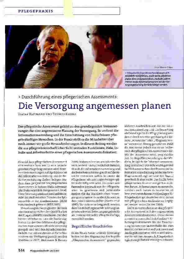 Vorschauseite 1: Die Versorgung angemessen planen