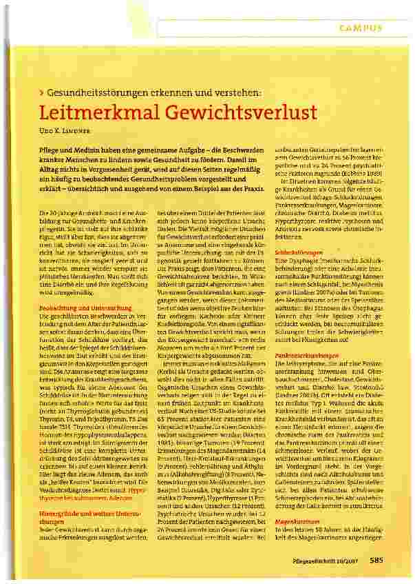 Vorschauseite 1: Leitmerkmal Gewichtsverlust