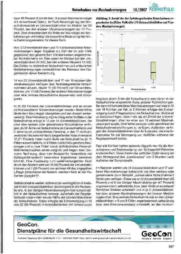 Vorschauseite 3: Die Notaufnahmen von Maximalversorgern in Deutschland