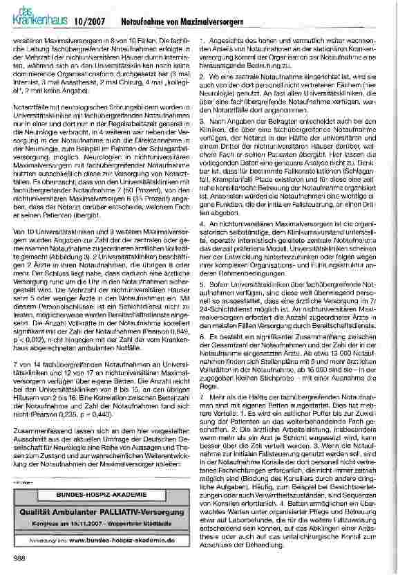 Vorschauseite 4: Die Notaufnahmen von Maximalversorgern in Deutschland