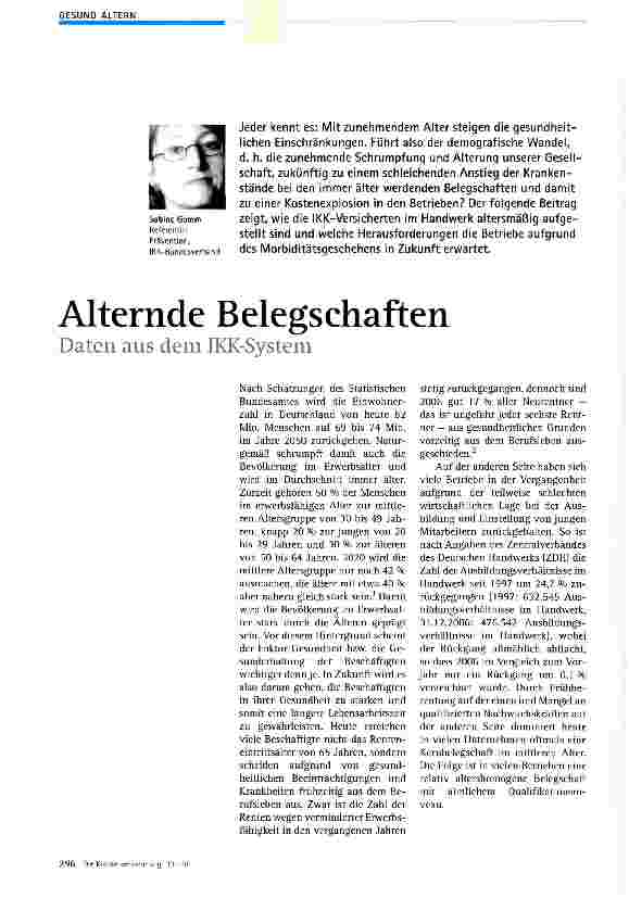 Vorschauseite 1: Alternde Belegschaften