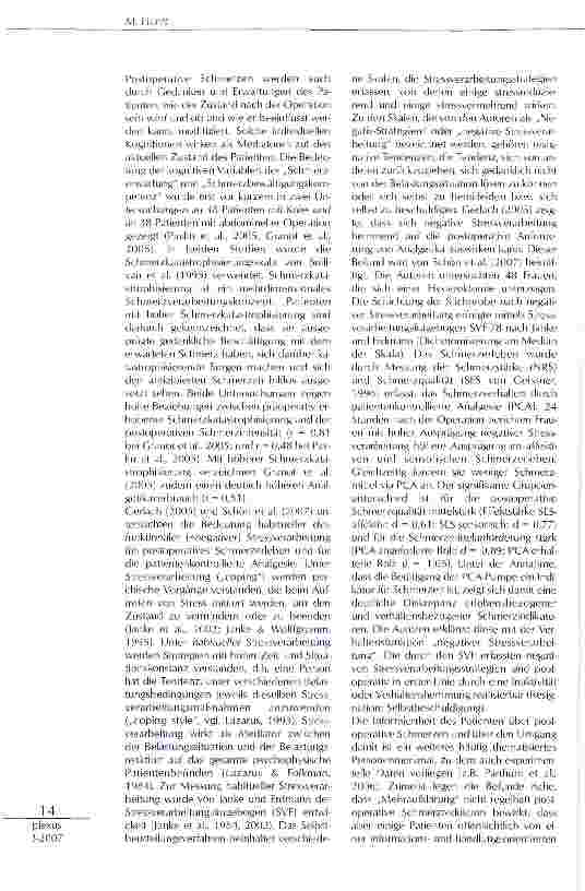 Vorschauseite 4: Zum Einfluss psychologischer Faktoren auf postoperativen Schmerz.