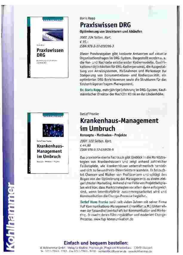 Vorschauseite 2: Kalkulation der Falleinzelkosten im Krankenhaus