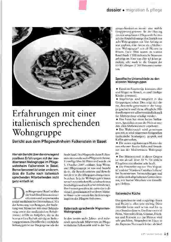Vorschauseite 1: Erfahrungen mit einer italienisch sprechenden Wohngruppe