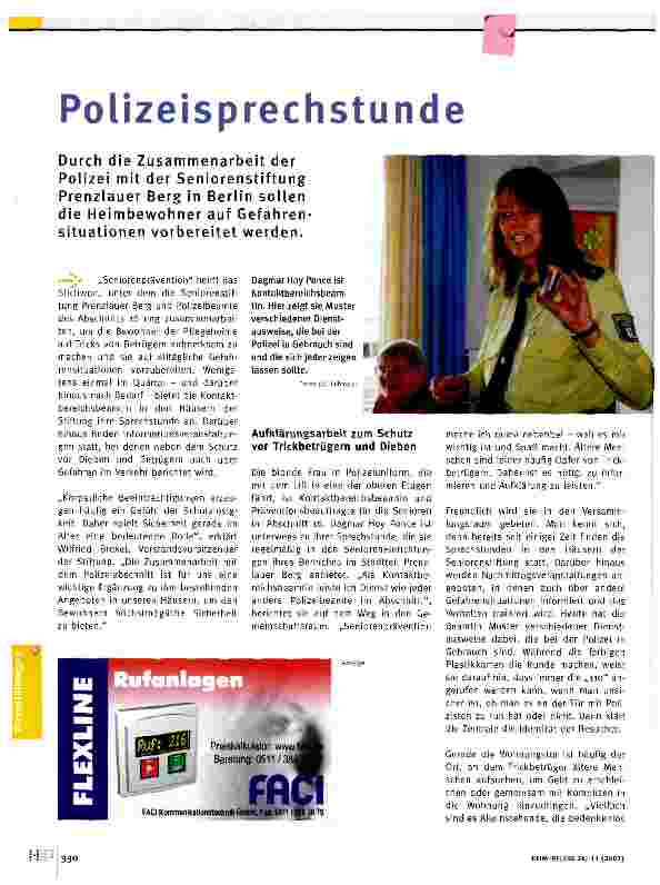 Vorschauseite 1: Polizeisprechstunde