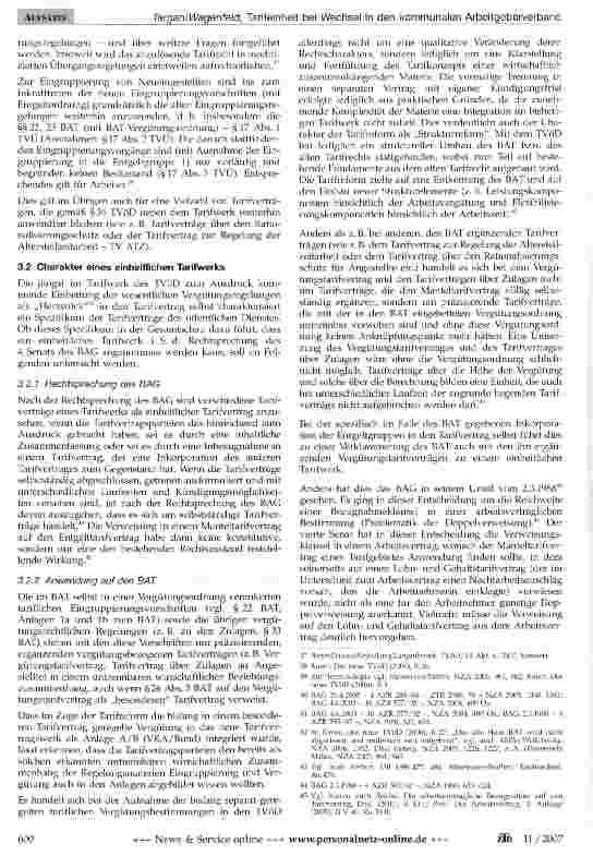 Vorschauseite 5: Tarifeinheit bei Wechsel in den kommunalen Arbeitgeberverband