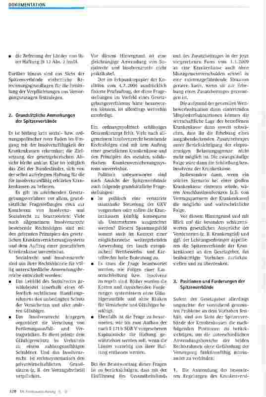 Vorschauseite 2: Gemeinsame Positionen der GKV zur Insolvenzfähigkeit von Krankenkassen