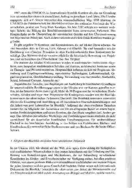 Vorschauseite 2: Länderberichte-Zum gegenwärtigen Stand der Bioethik in der Ukraine
