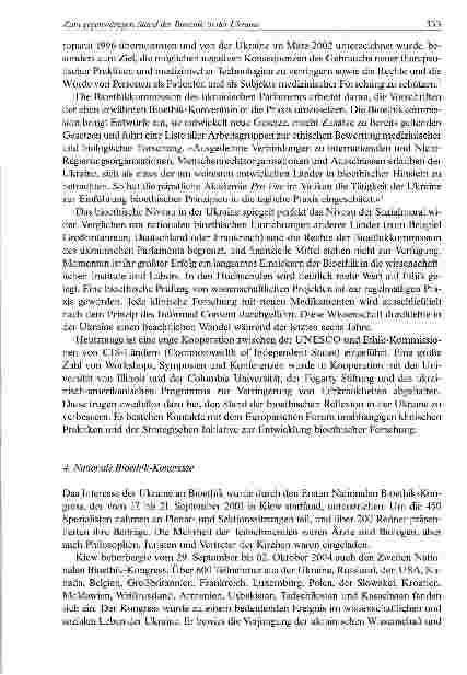 Vorschauseite 3: Länderberichte-Zum gegenwärtigen Stand der Bioethik in der Ukraine