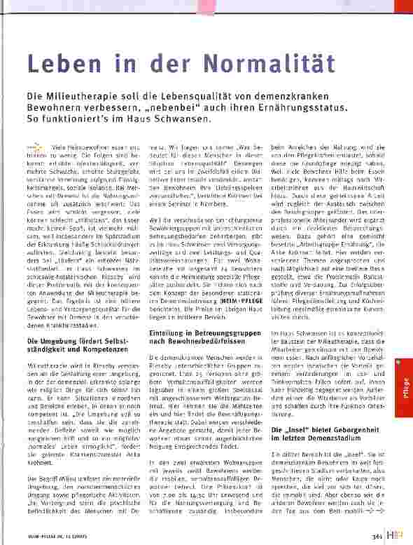 Vorschauseite 1: Leben in der Normalität