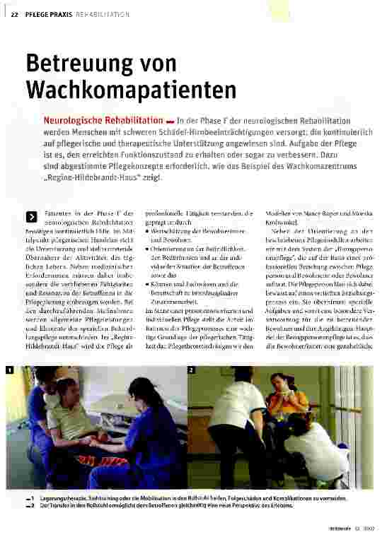 Vorschauseite 1: Betreuung von Wachkomapatienten