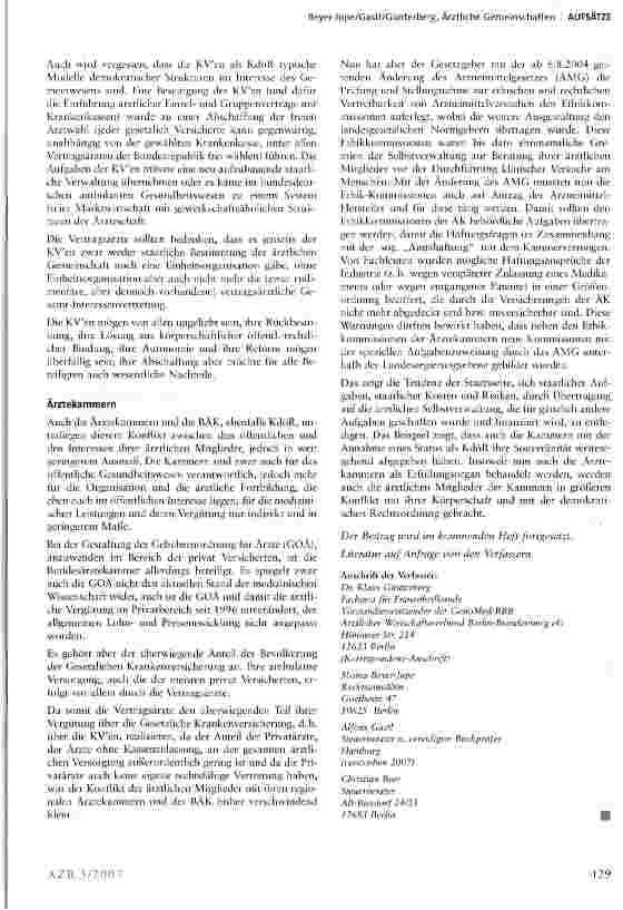 Vorschauseite 6: Ärztliche Gemeinschaften