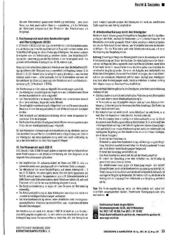 Vorschauseite 2: Arbeitszeitverkürzung