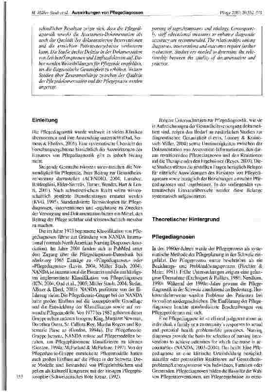 Vorschauseite 2: Pflegediagnosen, Interventionen und ergebnisse - Anwendung und Auswirkungen auf die Pflegepraxis: eine systematische Literaturübersicht