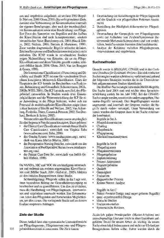 Vorschauseite 4: Pflegediagnosen, Interventionen und ergebnisse - Anwendung und Auswirkungen auf die Pflegepraxis: eine systematische Literaturübersicht