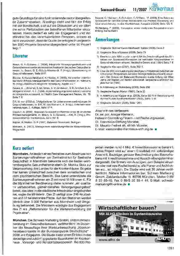 Vorschauseite 4: Scorecard-Einsatz zur Steuerung von Akut-Reha-Kooperationen