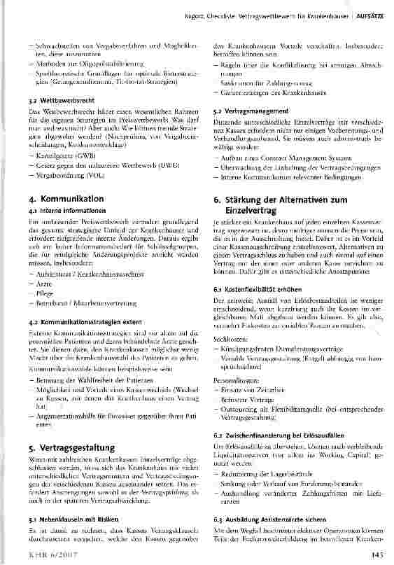 Vorschauseite 4: Checkliste: Vertragswettbewerb für Krankenhäuser