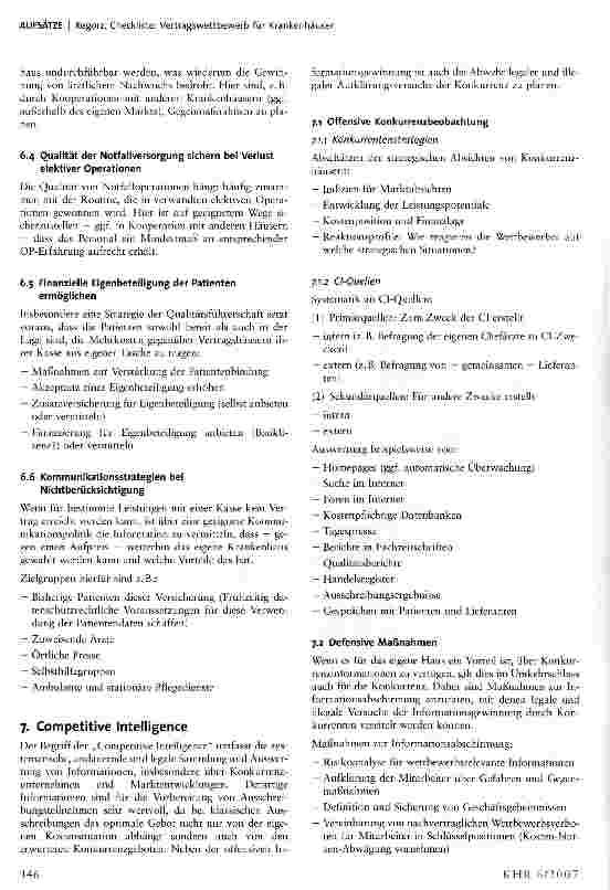 Vorschauseite 5: Checkliste: Vertragswettbewerb für Krankenhäuser