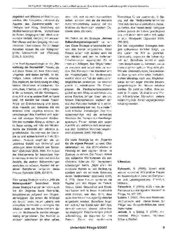 Vorschauseite 2: Die tägliche Einnahme von Medikamenten. Eine besondere Herausforderung HlV-infizierter Menschen