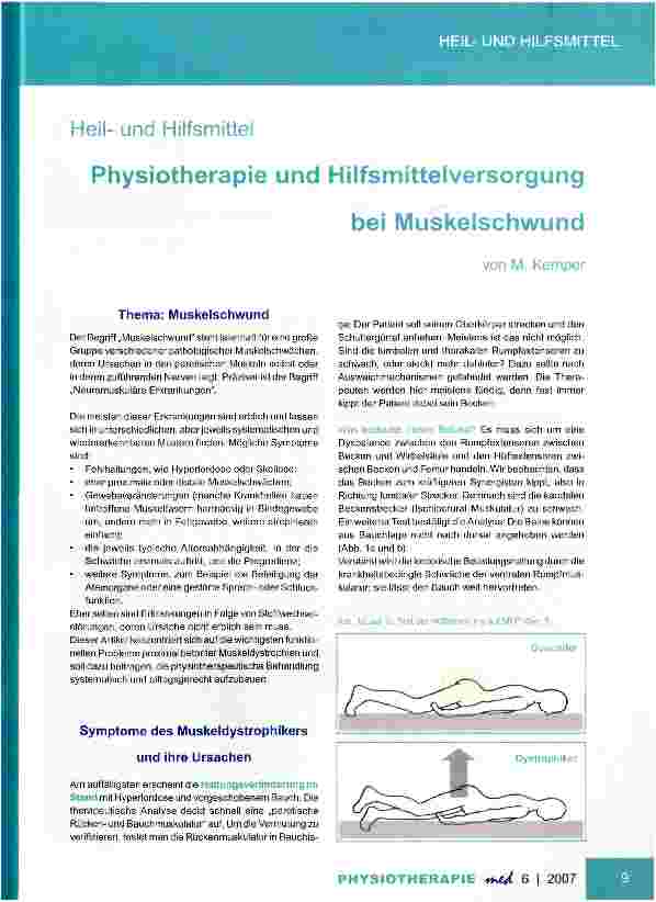 Vorschauseite 1: Physiotherapie und Hilfsmittelversorgung bei Muskelschwund