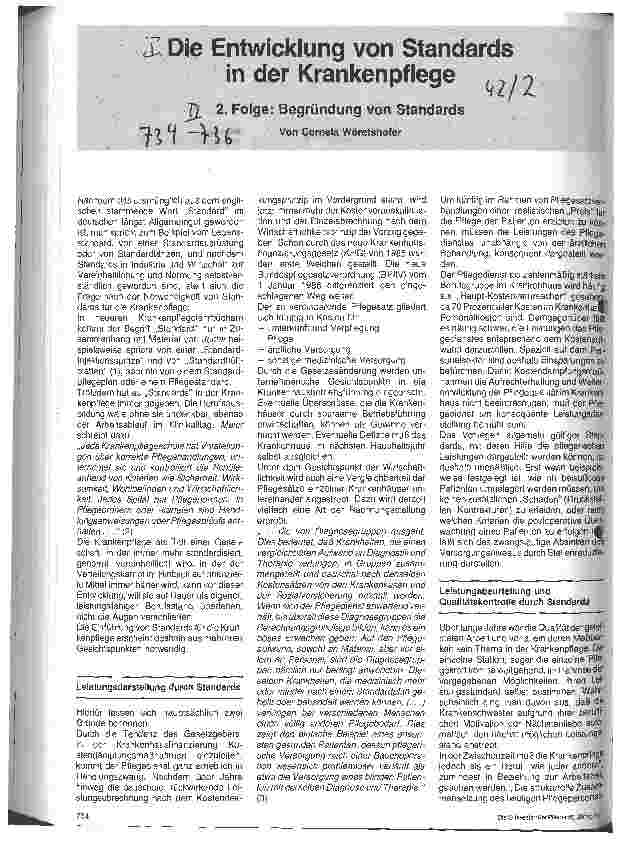 Vorschauseite 1: Die Entwicklung von Standards in der Krankenpflege Teil 2: Begründung des Standards