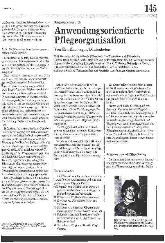 Vorschauseite 1: Anwendungsorientierte Pflegeorganisation