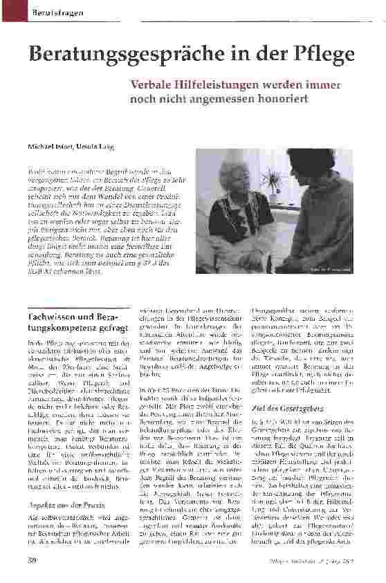 Vorschauseite 1: Beratungsgespräche in der Pflege