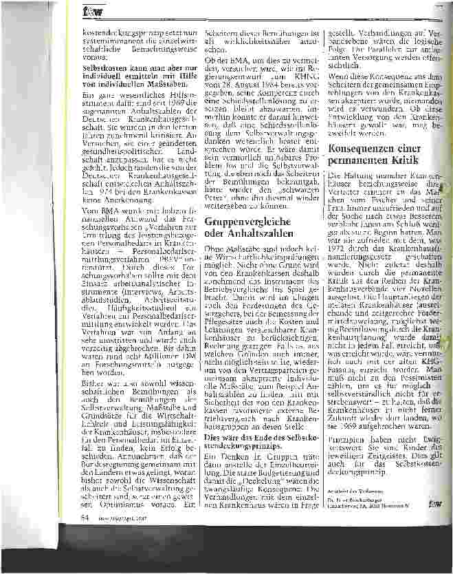 Vorschauseite 2: Ende des Selbstkostendeckungsprinzips durch Betriebsvergleiche?