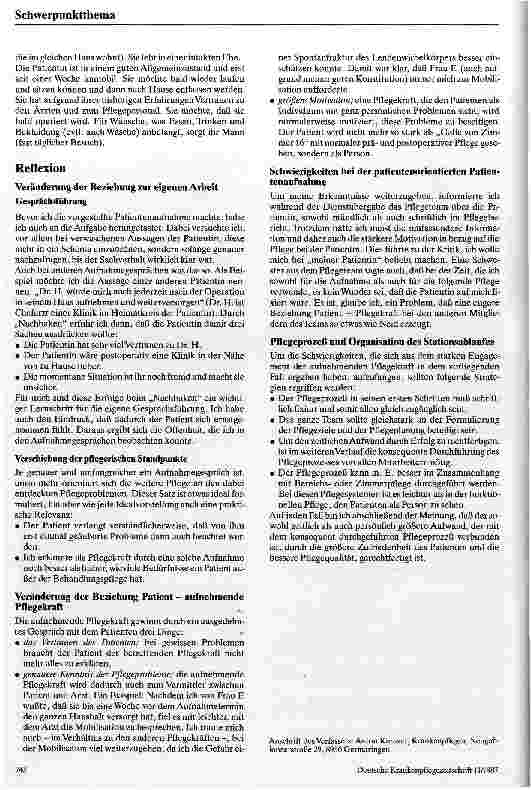 Vorschauseite 3: Pflege einer Patienten mit Wirbelmetastasen nach Mamma-Karzinom Duchführung der Pflege nach den ersten Schritten des Pflegeprozesses, Erfahrungen - Möglichkeiten - Auswirkungen au…