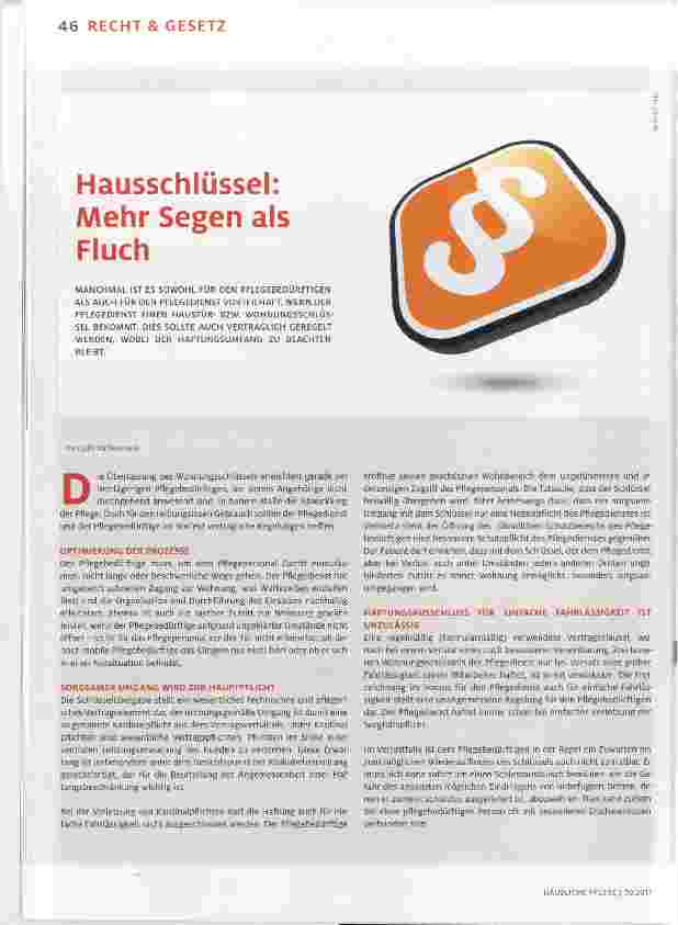 Vorschauseite 1: Hausschlüssel: Mehr Segen als Fluch