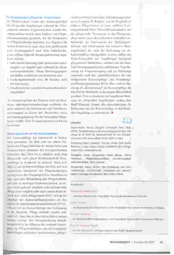 Vorschauseite 2: Entlassungsmanagement: Gezielte Beratung pflegender Angehöriger