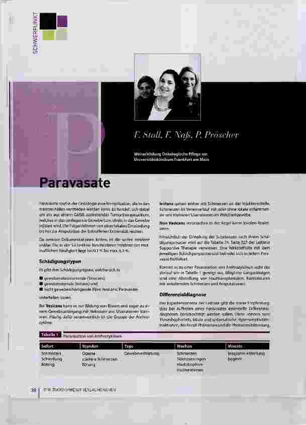 Vorschauseite 1: Paravasate