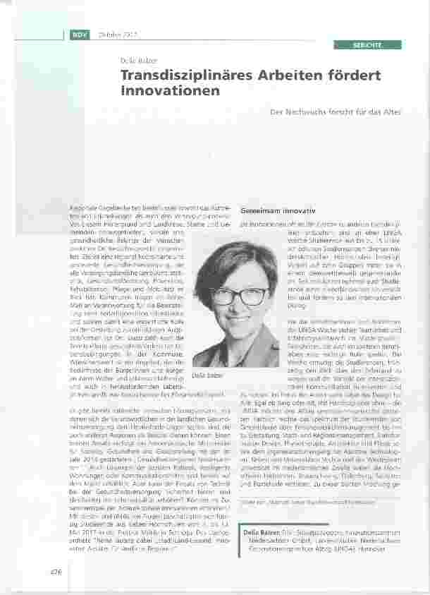 Vorschauseite 1: Transdisziplinäres Arbeiten fördert Innovationen