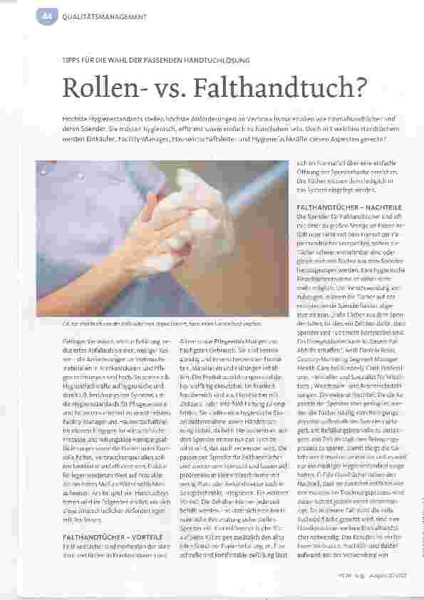 Vorschauseite 1: Rollen- VS. Falthandtuch?