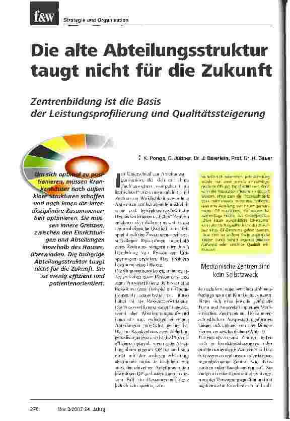 Vorschauseite 1: Die alte Abteilungsstruktur taugt nicht für die Zukunft