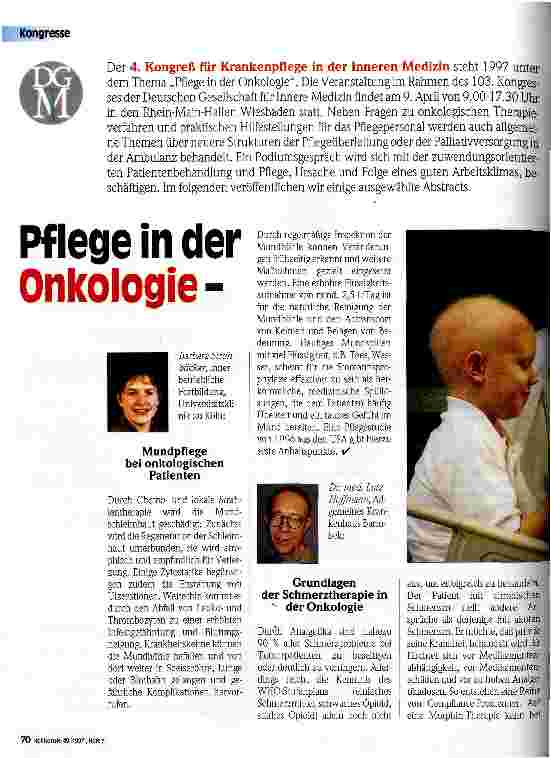 Vorschauseite 1: Pflege in der Onkologie