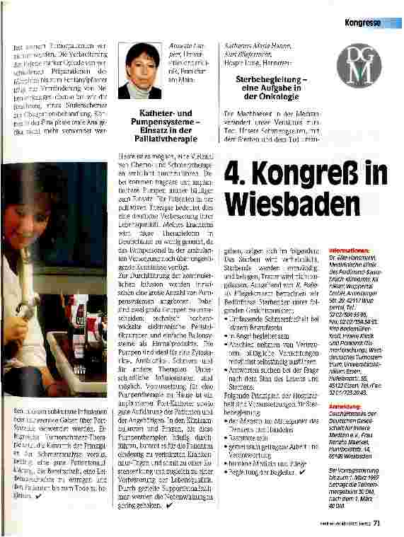 Vorschauseite 2: Pflege in der Onkologie