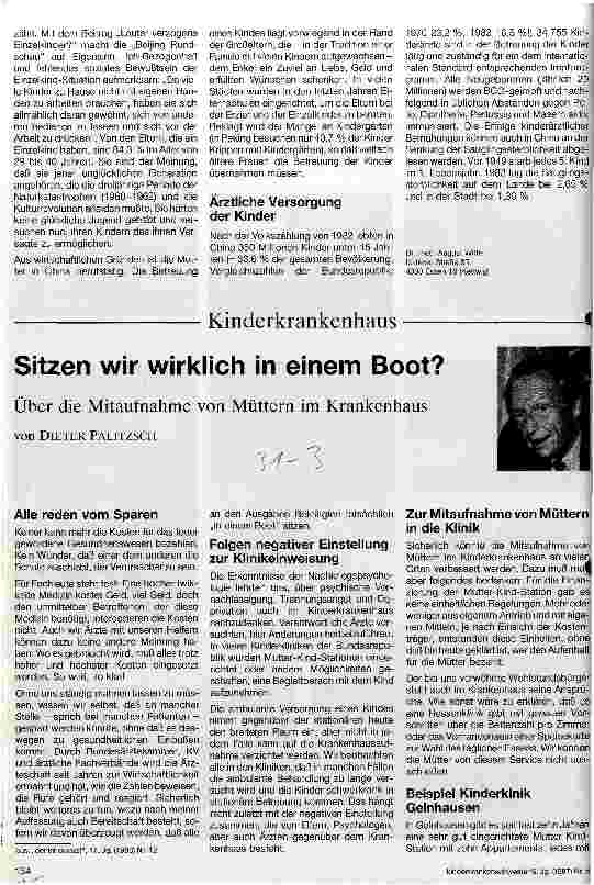 Vorschauseite 1: Sitzen wir wirklich in einem Boot? Über die Mitaufnahme von Müttern im Krankenhaus