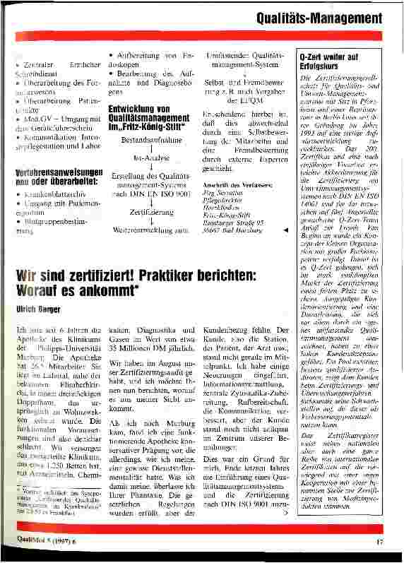Vorschauseite 2: Wir sind zertifiziert! Praktiker berichten: Warum zertifizieren?