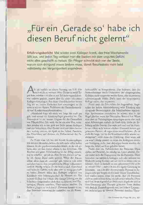 Vorschauseite 1: Für ein Gerade so habe ich diesen Beruf nicht gelernt