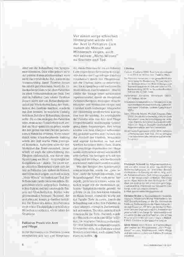 Vorschauseite 5: Der Allgemeinund Hausarzt als Palliativmediziner und Partner in Palliative Care