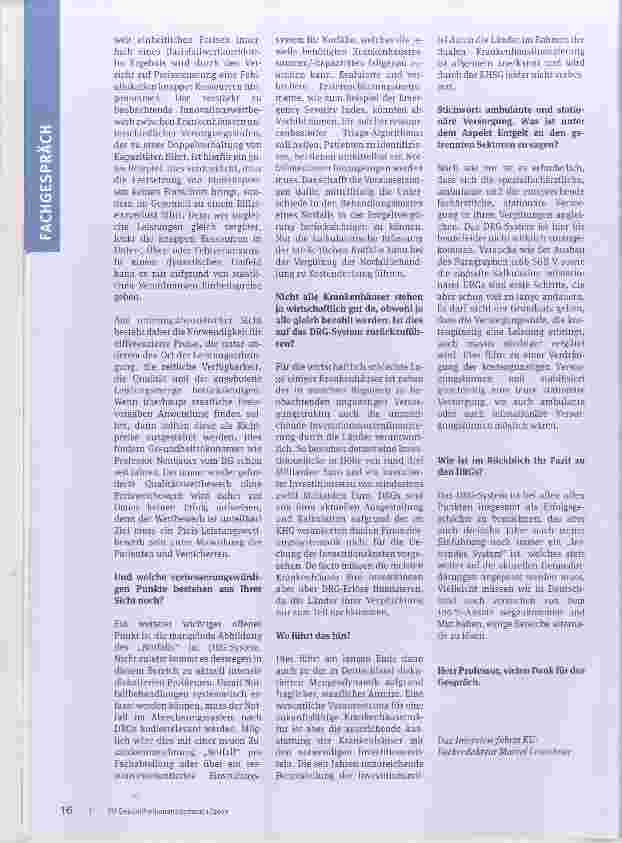 Vorschauseite 3: Was haben die DRGs gebracht, was ist noch zu tun?