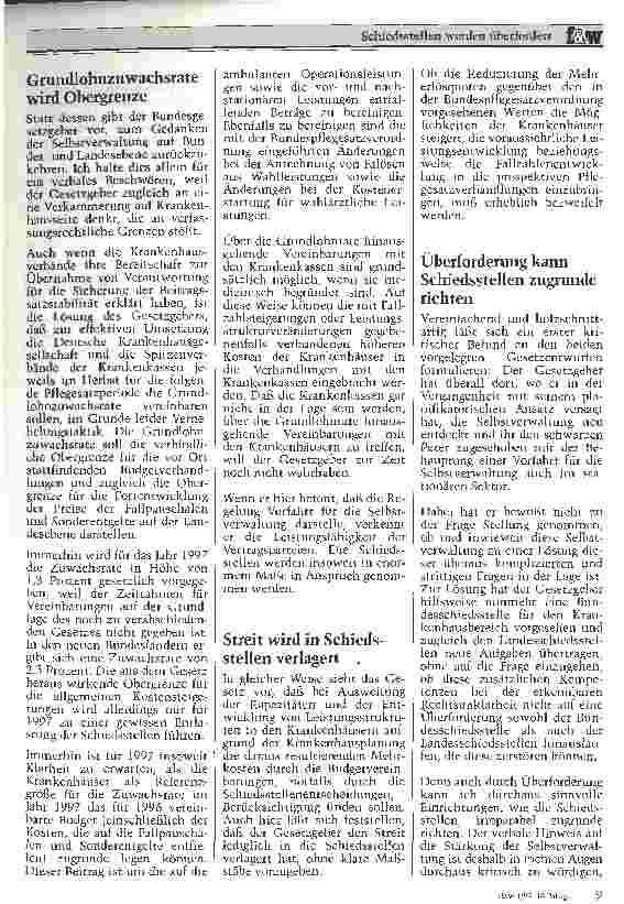Vorschauseite 2: Schiedsstellen werden überfordert Die Krankenhausgesetzgebung 1997 aus der Sicht der Schiedsstellen