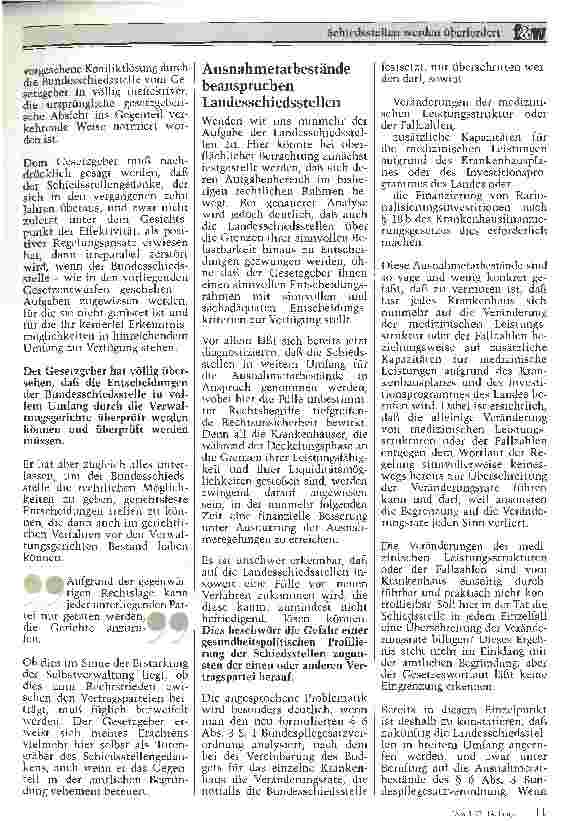 Vorschauseite 4: Schiedsstellen werden überfordert Die Krankenhausgesetzgebung 1997 aus der Sicht der Schiedsstellen