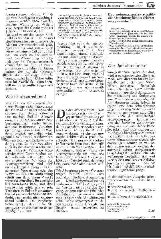 Vorschauseite 3: Abmahnungen Teil I