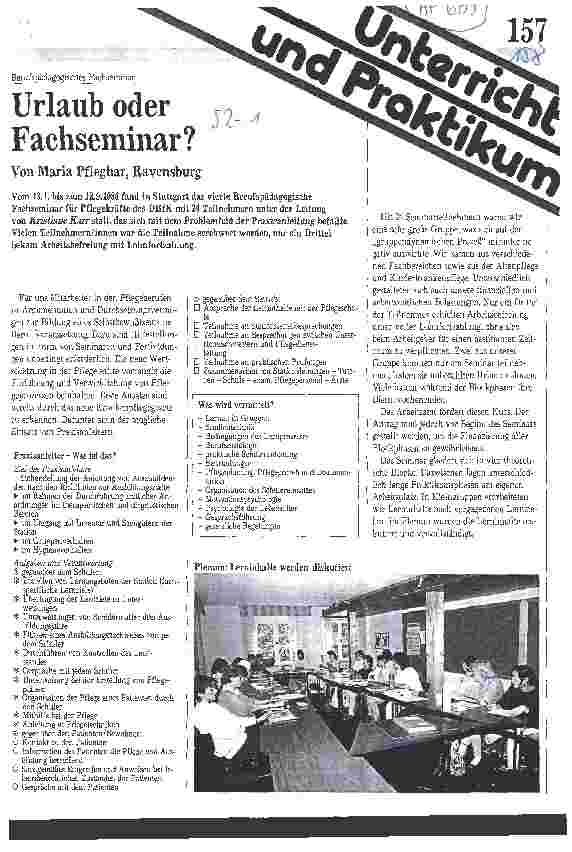 Vorschauseite 1: Urlaub oder Fachseminar?