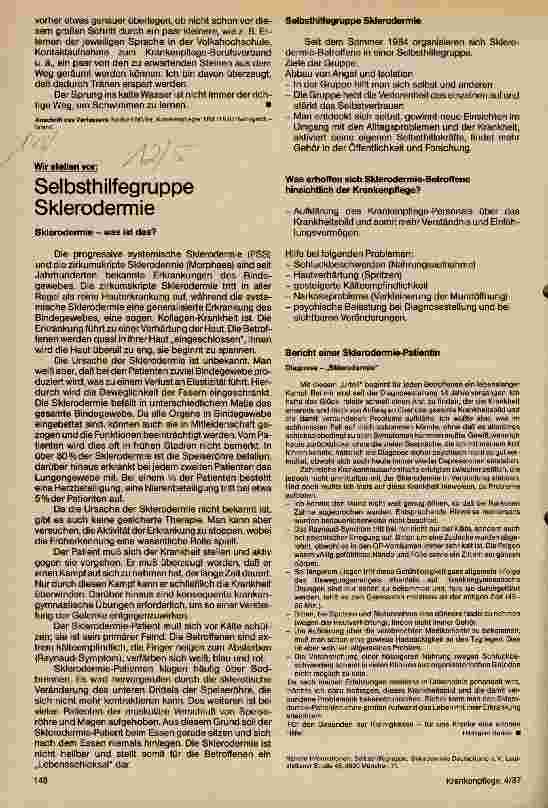 Vorschauseite 1: Selbsthilfegruppe Sklerodermie Sklerodermiewas ist das?
