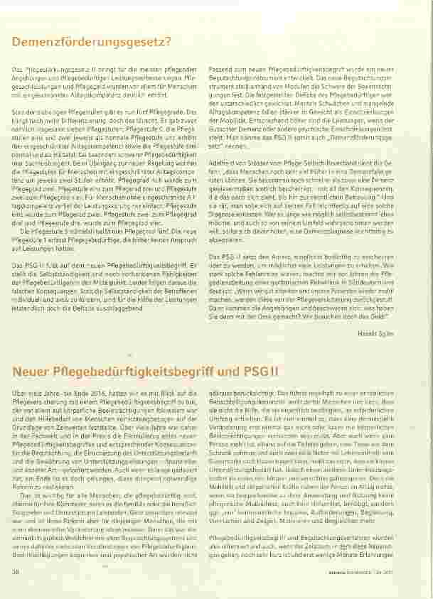 Vorschauseite 1: Neuer Pflegebedürftigkeitsbegriff und PSG II