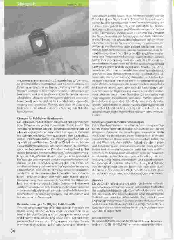 Vorschauseite 2: Digital PublicHealth: Zur Konvergenz zweier Perspektiven auf Gesundheit