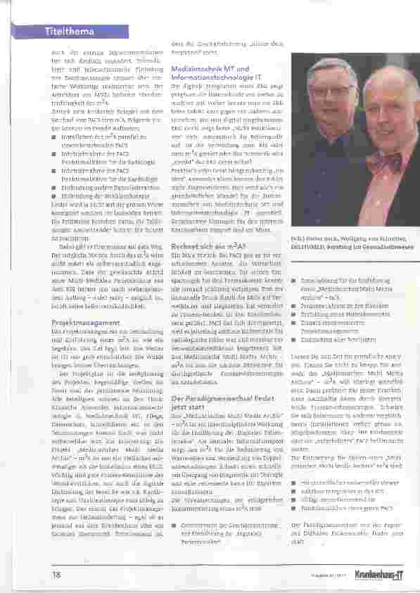 Vorschauseite 3: Vom PACS zum Medizinischen Multi Media Archiv ein Paradigmenwechsel